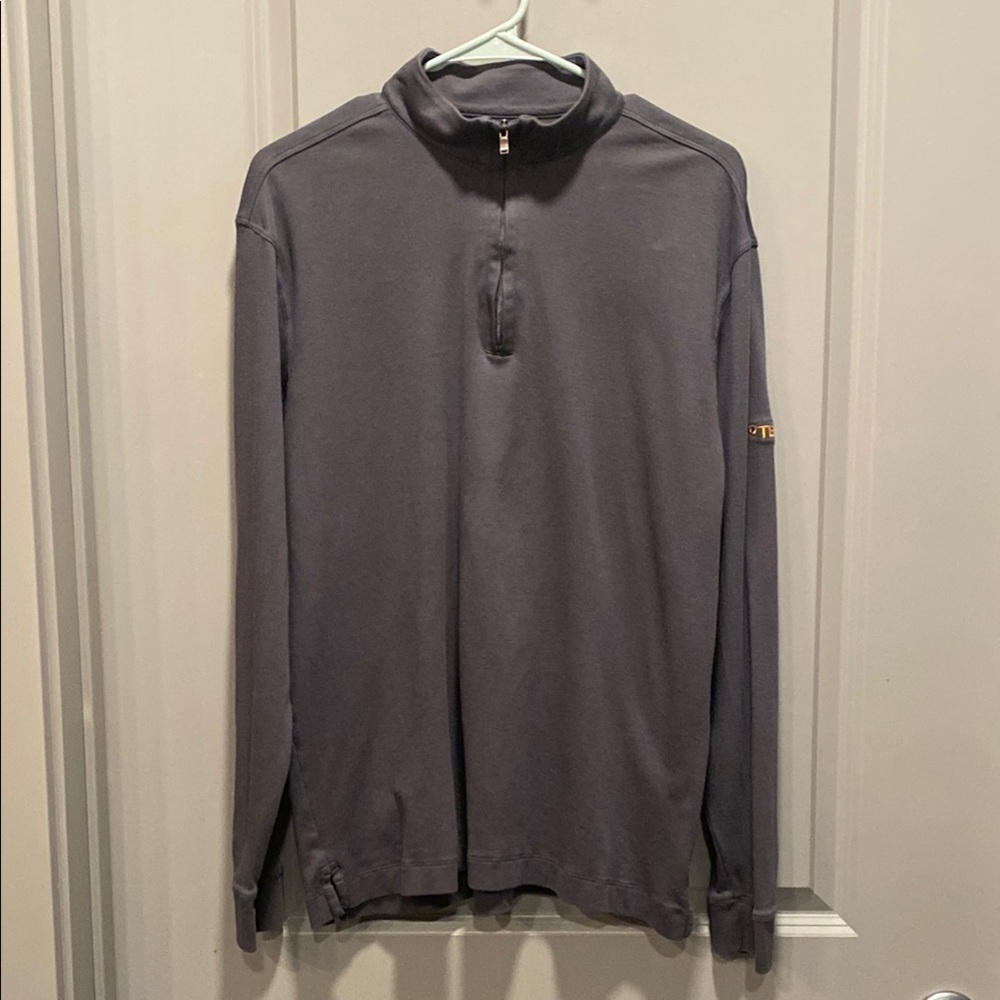 Cutter & Buck Men’s L Pima Cotton Quarter Zip Pullover Gray TEKsystems Golf